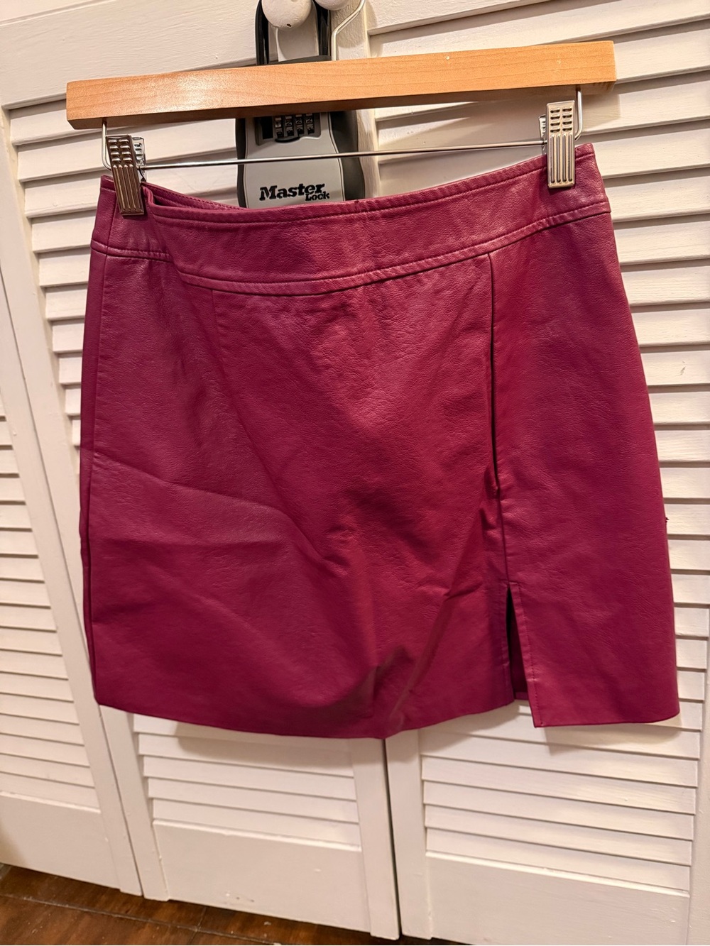 Fuchsia Faux Leather Mini Skirt